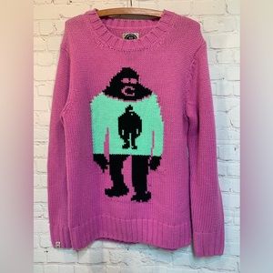 RARE Airblaster Pink Yeti Bigfoot Sweater Size M 36”